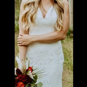 Ivory White Beaded Wedding Dress Sweetheart Neckline